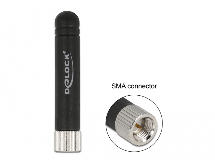 Delock ISM 433 MHz Antenne SMA Stecker -0,5 dBi omnidirektional flexibel schwarz #1 