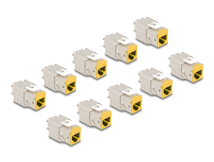 Delock Keystone Modul RJ45 Buchse zu LSA Cat.6A werkzeugfrei gelb Set 10 Stück #1 