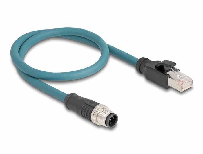Delock M12 Adapterkabel A-kodiert 8 Pin Stecker zu RJ45 Stecker 50 cm #2 