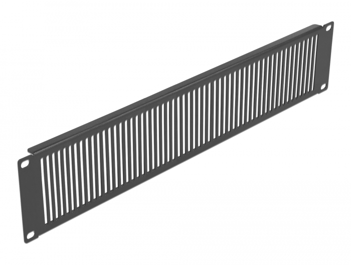 Delock 19″ Netzwerkschrank Panel mit Lüftungsschlitzen vertikal 2 HE schwarz #1 