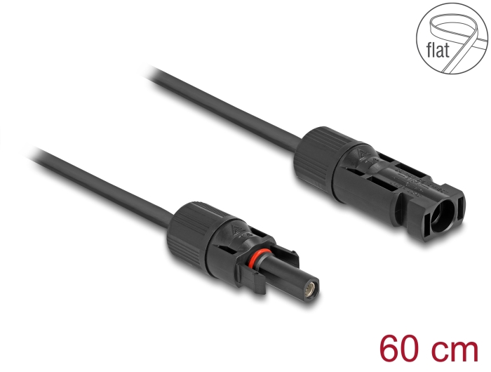 Delock DL4 Solar Flachbandkabel Stecker zu Buchse 60 cm schwarz #1 