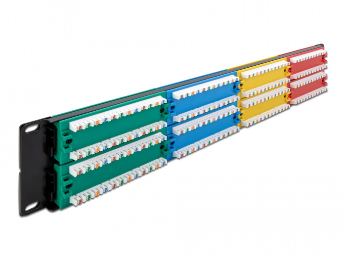 Delock 19″ Patchpanel 48 Port Cat.5e 2 HE farbig #2 