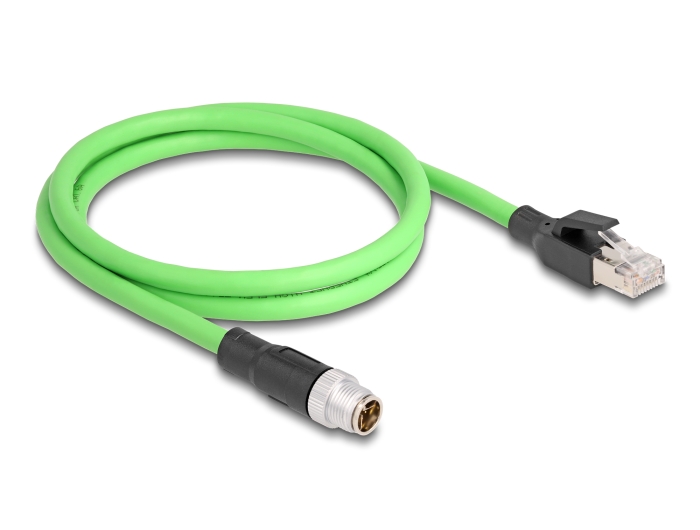 Delock M12 Kabel X-kodiert 8 Pin Stecker zu Stecker PUR (TPU) 1 m #2 