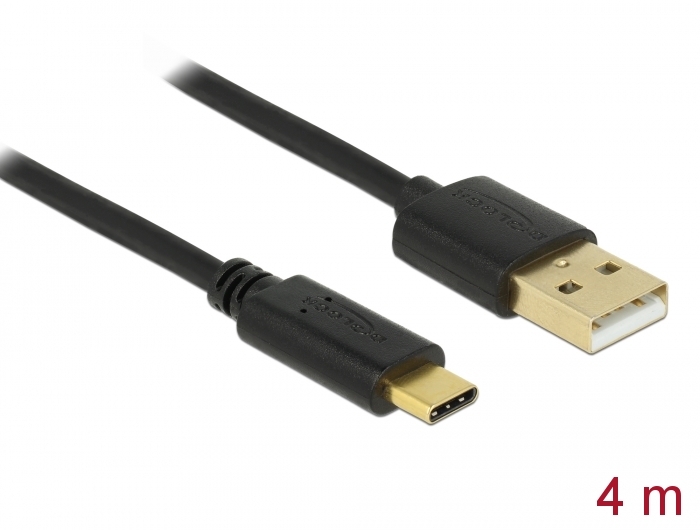 Delock USB 2.0 Kabel Typ-A zu Type-C 4 m #1 