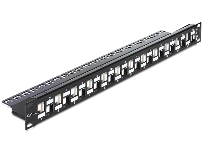 Delock 19″ Keystone Patchpanel 24 Port abgestuft schwarz #1 