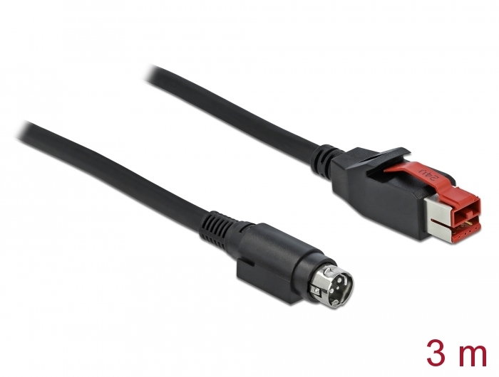 Delock PoweredUSB Kabel Stecker 24 V zu Mini-DIN 3 Pin Stecker 3 m für POS Drucker und Terminals #1 