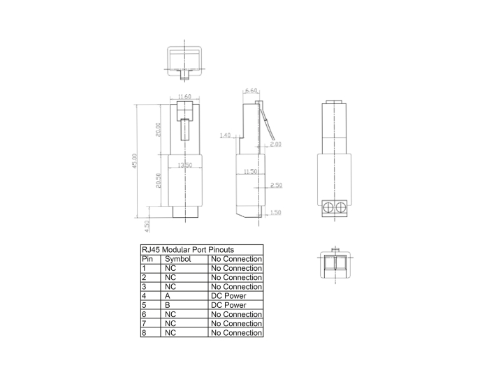 Delock RJ45 Stecker zu Terminalblock Adapter 2 Pin #3 