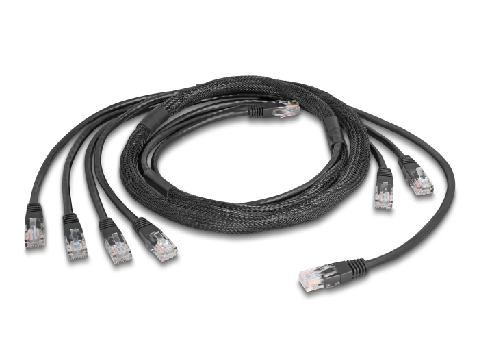 Delock RJ45 Trunk-Kabel 4 x Stecker zu 4 x Stecker Cat.5e UTP schwarz #1 