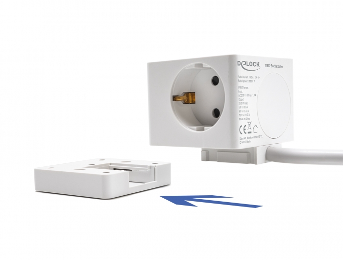 Delock Steckdosenwürfel mit Verlängerungskabel 3-fach mit Kindersicherung und USB PD 3.0 Ladegerät 20 W, 1,5 m Kabel, weiß #4 