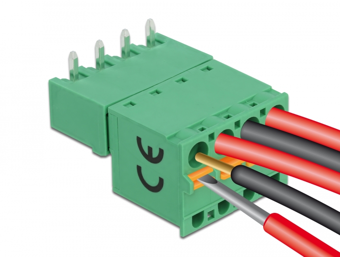 Delock Terminalblock Set für Platine 4 Pin 5,08 mm Rastermaß horizontal #4 