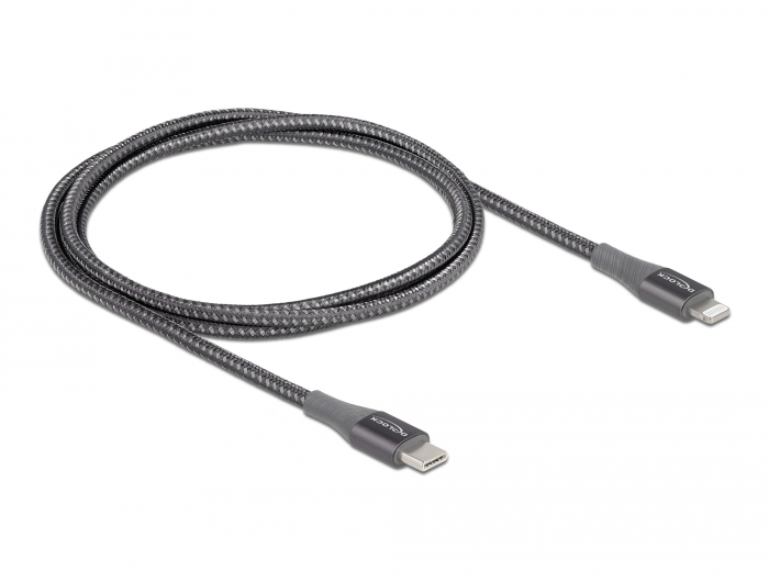 Delock Daten- und Ladekabel USB Type-C™ zu Lightning™ für iPhone™, iPad™ und iPod™ grau 1 m MFi #2 