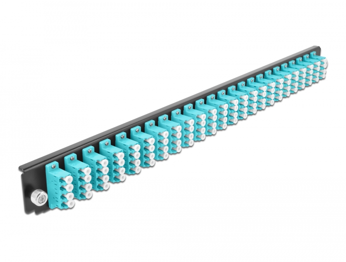 Delock 19″ LWL Spleißbox Frontblende 24 Port LC Quad aqua #2 