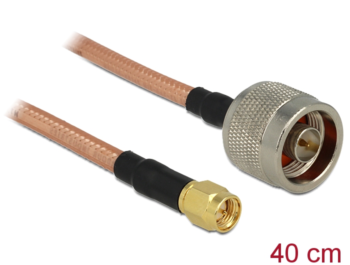 Delock Antennenkabel N Stecker > SMA Stecker RG-142 400 mm low loss #1 