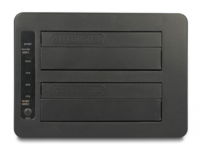 Delock USB Dual Dockingstation für 2 x SATA HDD / SSD mit Klon Funktion und Card Reader + zusätzlichem USB Port #4 