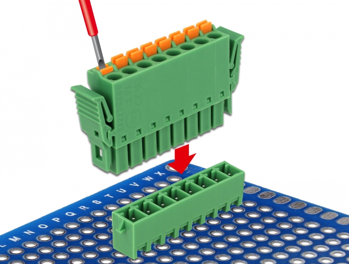 Delock Terminalblock Set für Platine 8 Pin 3,81 mm Rastermaß vertikal #6 