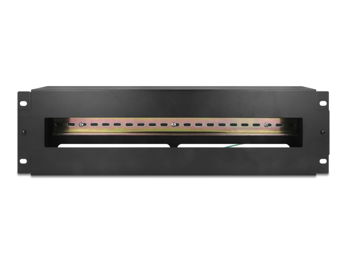 Delock 19″ Schutzschalterleiste mit Abdeckung und Hutschiene 3 HE Metall schwarz #3 