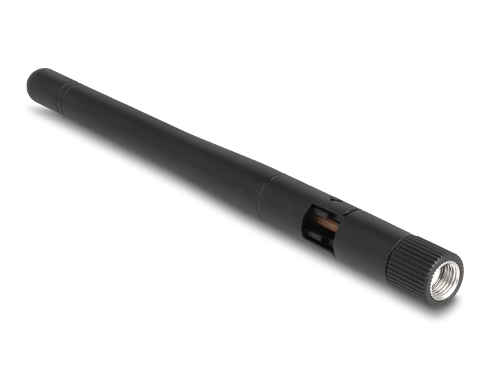 Delock WLAN 802.11 ac/ax/a/b/g/n Antenne RP-SMA Stecker 2 dBi omnidirektional mit Kippgelenk schwarz #2 