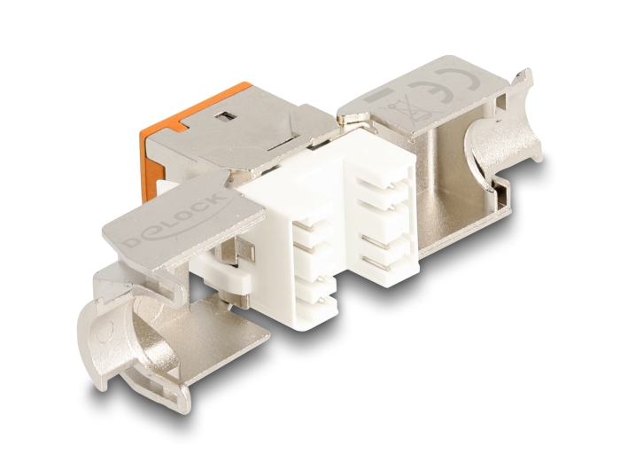 Delock Keystone Modul RJ45 Buchse zu LSA Cat.6A werkzeugfrei orange Set 10 Stück #3 