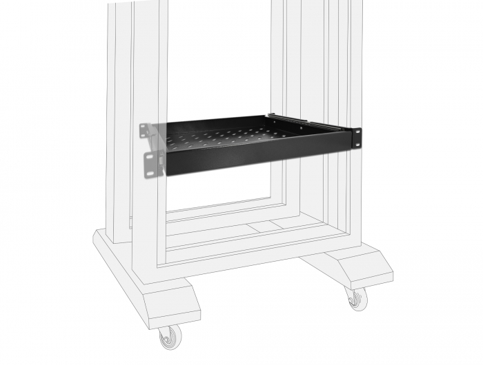 Delock 19″ Ausziehbare Schublade 1 HE, längenverstellbar bis 280 mm, Tiefe 345 mm, schwarz #4 