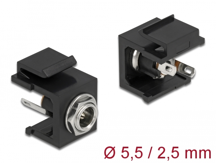 Delock Keystone Modul DC 5,5 x 2,5 mm Buchse schwarz #1 