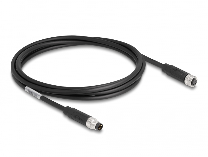 Delock M8 A-kodiert 4 Pin Kabel Stecker zu Buchse PUR (TPU) 2 m #2 