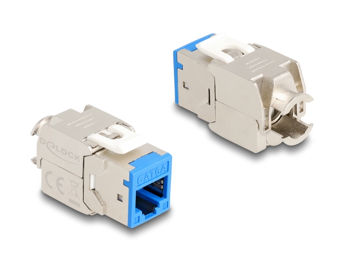 Delock Keystone Modul RJ45 Buchse zu LSA Cat.6A werkzeugfrei blau Set 10 Stück #2 