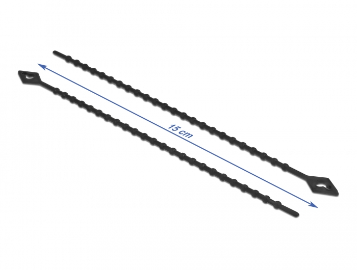 Delock Blitzbinder wiederverwendbar L 150 x B 2,4 mm schwarz 100 Stück #2 