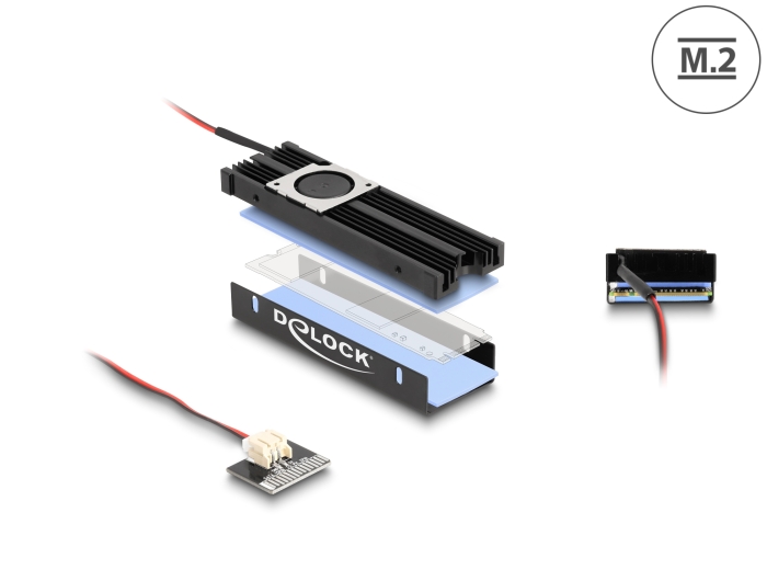 Delock Kühlkörper mit Lüfter für M.2 SSD 2280 schwarz #1 