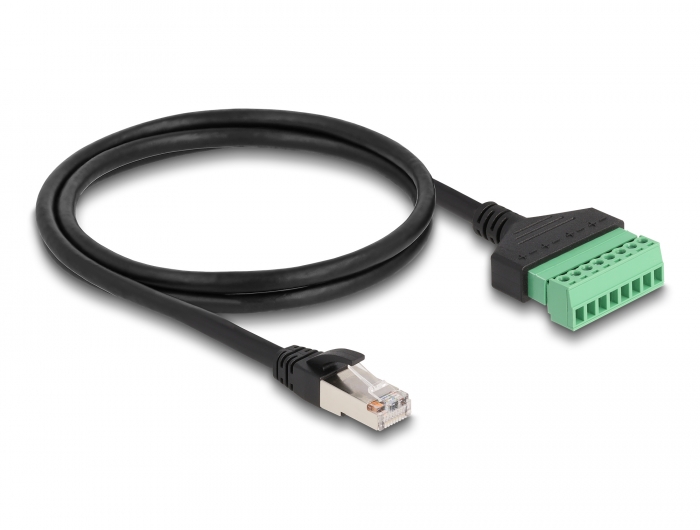 Delock RJ45 Kabel Cat.6 Stecker zu Terminalblock Adapter 1 m 2-teilig #2 