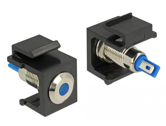 Delock Keystone LED blau 6 V flach, schwarz #1 