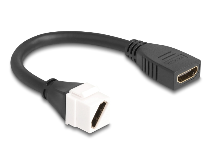 Delock Keystone Modul Kabel HDMI Buchse zu Buchse diagonal 8K 60 Hz 20 cm schwarz #2 