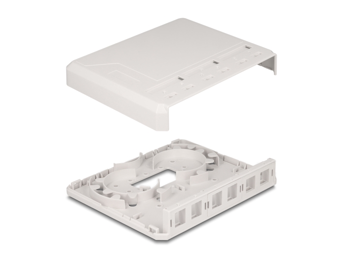 Delock Keystone Leergehäuse 6 Port für Glasfaser und Netzwerk weiß #2 