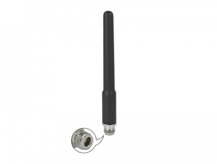 Delock GSM, UMTS Antenne N Buchse 2 dBi 17,8 cm omnidirektional starr mit flexiblem Materialien outdoor schwarz #1 
