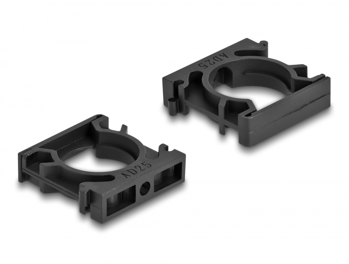 Delock Kabelschlauchhalter mit Verschlussclip 25 mm 4 Stück schwarz #2 