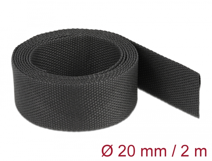Delock Gewebeschrumpfschlauch 2 m x 20 mm Schrumpfungsrate 2:1 schwarz #1 