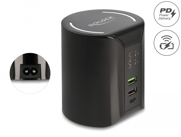 Delock USB und kabelloses Ladegerät 1 x USB Type-C™ PD + 2 x USB Typ-A mit 58 W #1 