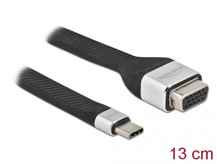 Delock FPC Flachbandkabel USB Type-C™ zu VGA (DP Alt Mode) 13 cm #1 