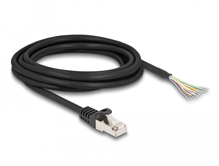 Delock Kabel RJ50 Stecker zu offenen Kabelenden S/FTP 3 m schwarz #2 