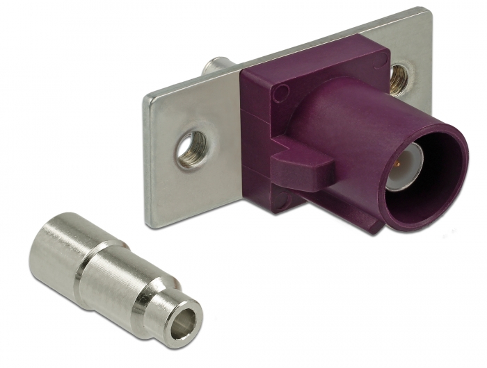 Delock FAKRA D Stecker Federpin zum Löten 2 vorgestanzte Löcher #2 