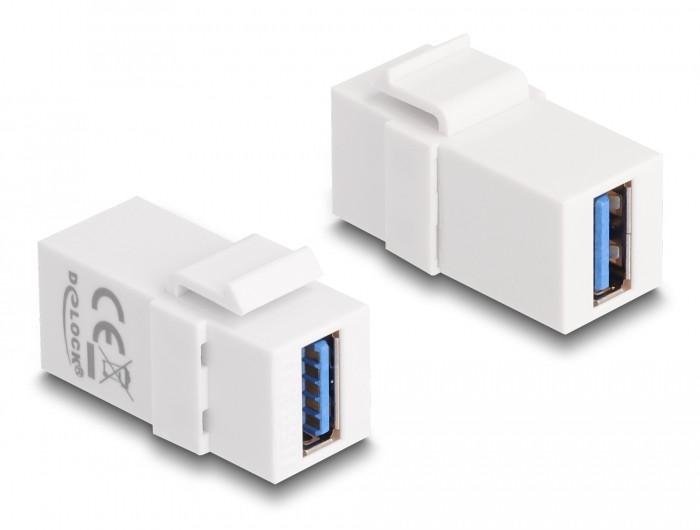 Delock Keystone Modul USB 3.0 A Buchse zu USB 3.0 A Buchse weiß (1:1) #1 