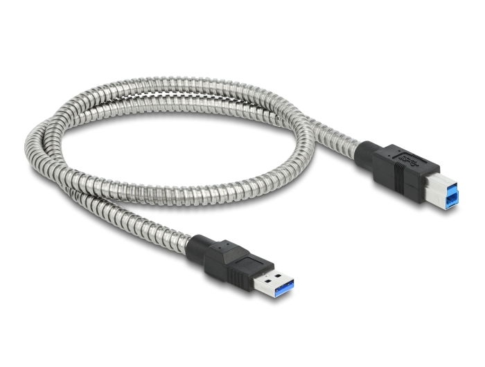 Delock USB 3.2 Gen 1 Kabel Typ-A Stecker zu Typ-B Stecker mit Metallmantel 0,5 m #2 