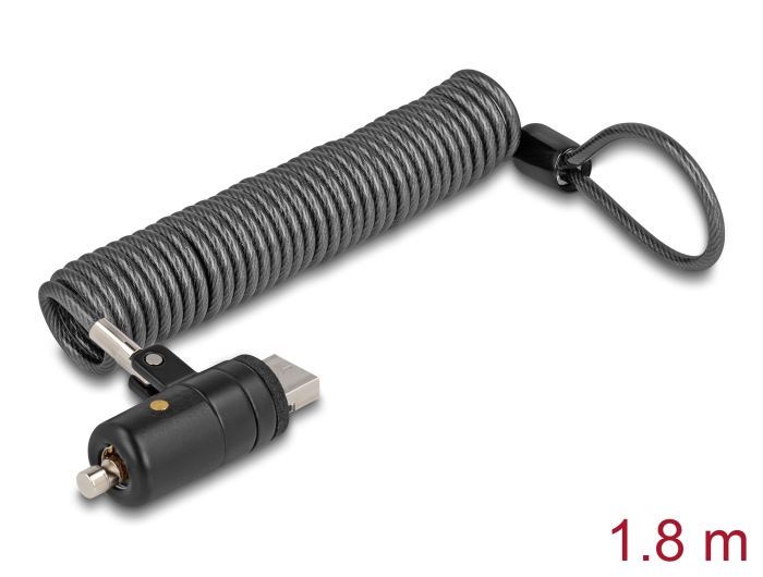 Navilock Notebook Sicherungsspiralkabel für USB Typ-A Buchse mit Schlüssel #1 