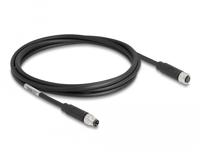 Delock M8 A-kodiert 3 Pin Kabel Stecker zu Buchse PUR (TPU) 2 m #2 