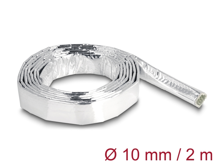 Delock Kabelschlauch aus Glasfasergeflecht und Aluminium 2 m x 10 mm #1 