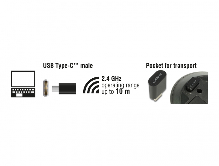 Delock Optische 3-Tasten Mini Maus USB Type-C™ 2,4 GHz kabellos #4 