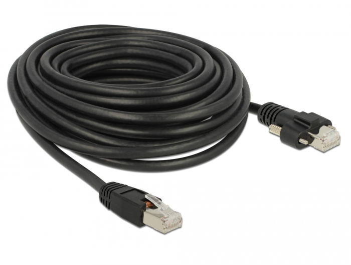 Delock GigE Kamera Kabel RJ45 Stecker zu RJ45 Stecker mit Schrauben Cat.6 S/FTP 10 m #2 