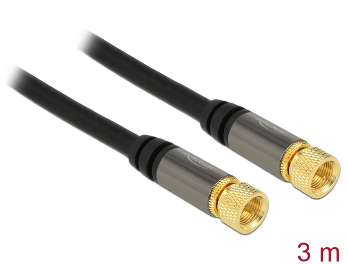 Delock Antennenkabel F Stecker > F Stecker RG-6/U 3 m schwarz #2 