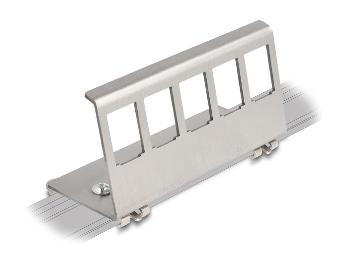 Delock Keystone Metall Halterung 5 Port für Hutschiene #3 