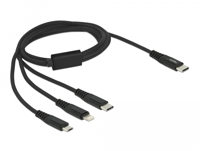 Delock USB Ladekabel 3 in 1 USB Type-C™ zu Lightning™ / Micro USB / USB Type-C™ 1 m #2 