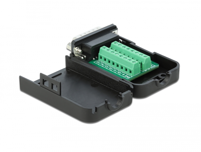 Delock D-Sub15 Stecker zu Terminalblock mit Gehäuse #2 